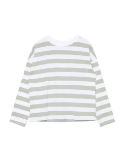 Cropp Unisex|Unisex*T-shirt longsleeve w paski UNISEX zielony