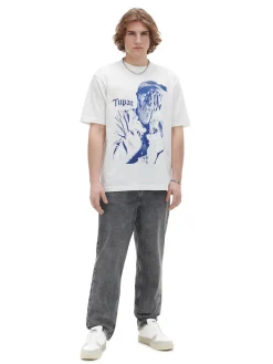 Cropp Koszulki*T-shirt Tupac kremowy