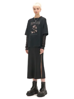 Cropp Koszulki, Topy*T-shirt z ażurowymi rękawami czarny