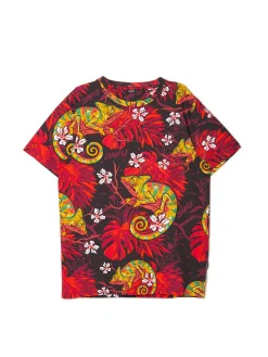 Cropp Koszulki*T-shirt z kameleonem kasztanowy