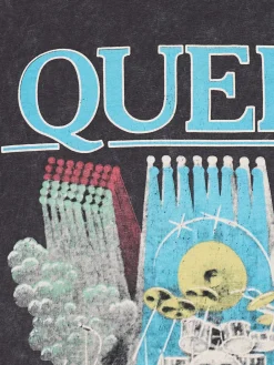 Cropp Koszulki, Topy*T-shirt z nadrukiem Queen jasnyszary