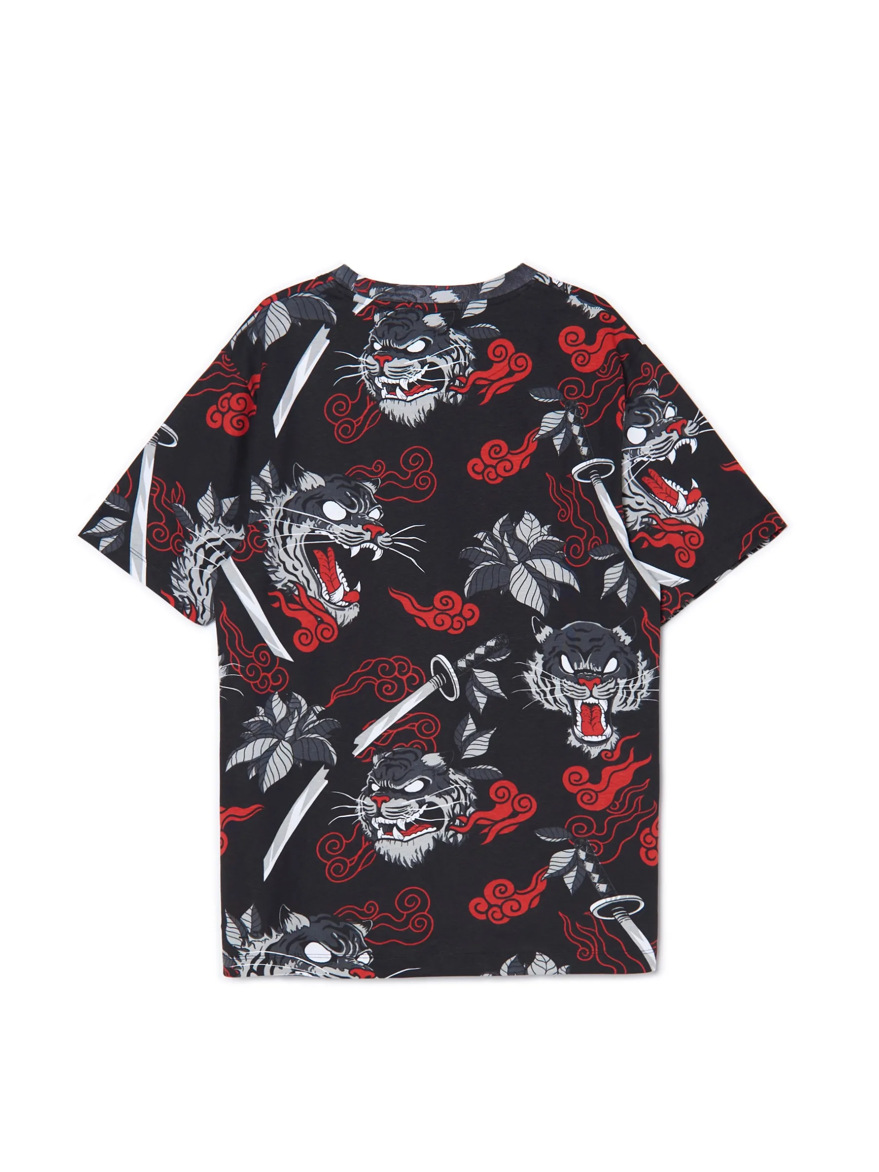 Cropp Koszulki*T-shirt z wielokolorowym nadrukiem czarny