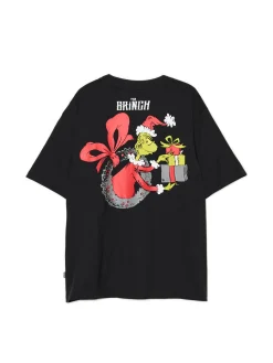 Cropp Ubrania Świąteczne|Koszulki*Świąteczna czarna koszulka z Grinchem czarny