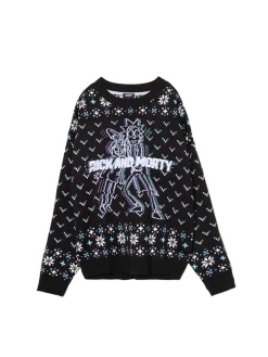 Cropp Ubrania Świąteczne|Swetry*Świąteczny sweter Rick and Morty czarny