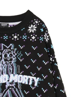 Cropp Ubrania Świąteczne|Swetry*Świąteczny sweter Rick and Morty czarny