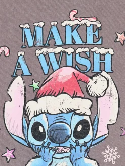 Cropp Ubrania Świąteczne|Koszulki, Topy*Świąteczny T-shirt ze Stitchem jasnyszary