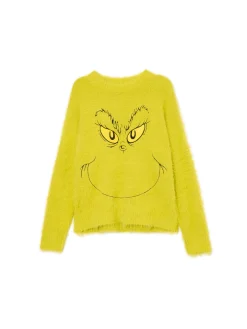 Cropp Ubrania Świąteczne|Swetry*Świąteczny sweter z Grinchem zielony