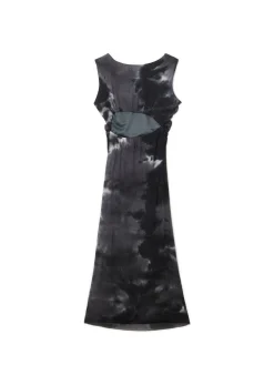 Cropp Sukienki, Kombinezony*Wzorzysta czarna sukienka maxi czarny