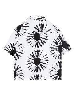 Cropp Koszule*Wzorzysta koszula z krótkim rękawem biały