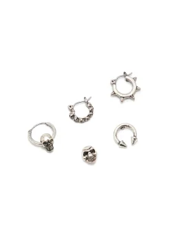 Cropp Biżuteria*Zestaw 5 par kolczyków srebrny