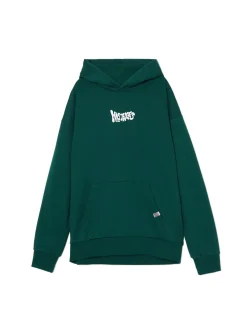 Cropp Bluzy*Zielona bluza hoodie z nadrukiem zielony