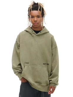 Cropp Bluzy*Zielona bluza loose z kapturem zielony