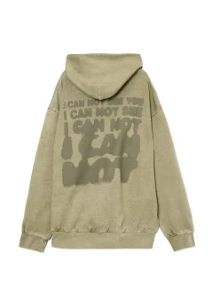 Cropp Bluzy*Zielona bluza loose z kapturem zielony