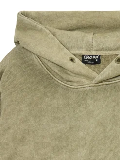 Cropp Bluzy*Zielona bluza loose z kapturem zielony