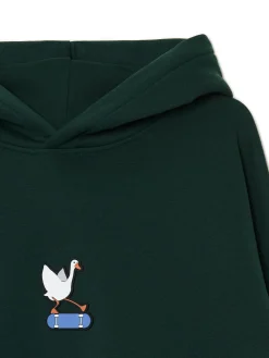 Cropp Bluzy*Zielona bluza z gęsią na deskorolce zielony