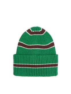 Cropp Czapki*Zielona czapka beanie w paski zielony