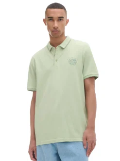 Cropp Koszulki*Zielona koszulka polo z haftem zielony