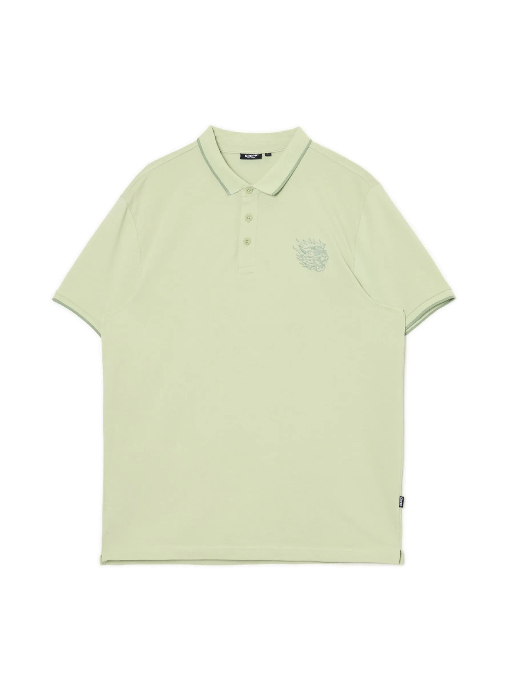 Cropp Koszulki*Zielona koszulka polo z haftem zielony