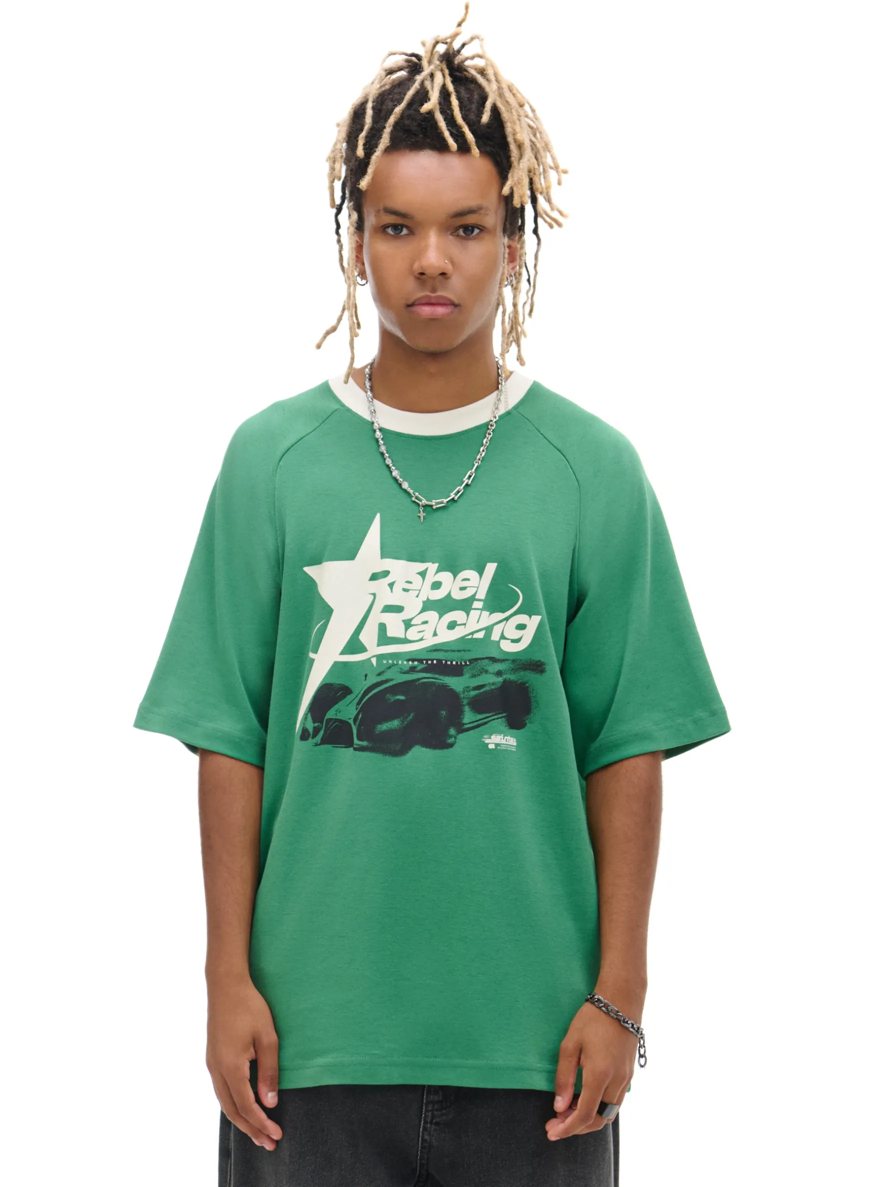 Cropp Koszulki*Zielona koszulka z nadrukiem zielony