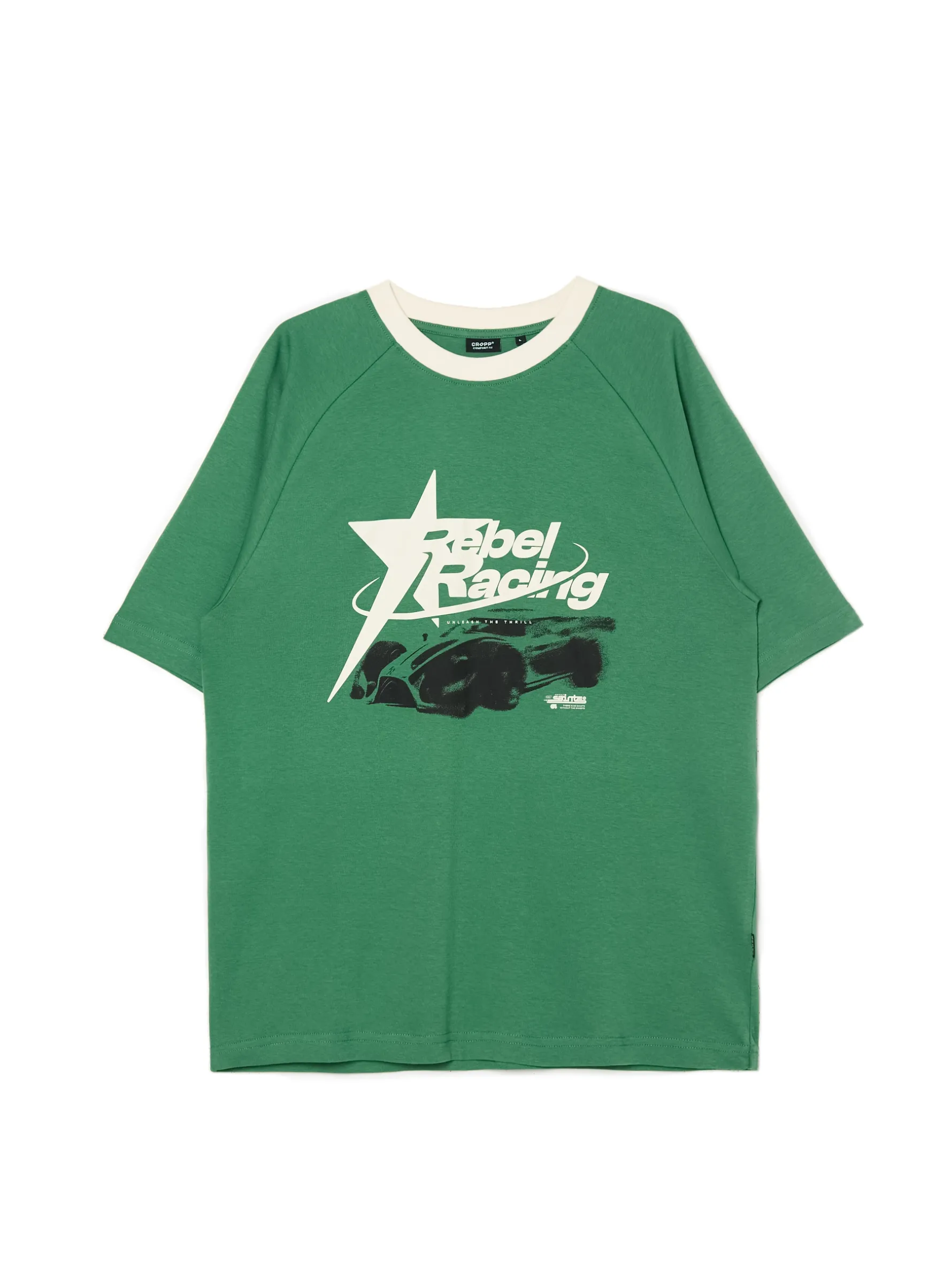 Cropp Koszulki*Zielona koszulka z nadrukiem zielony