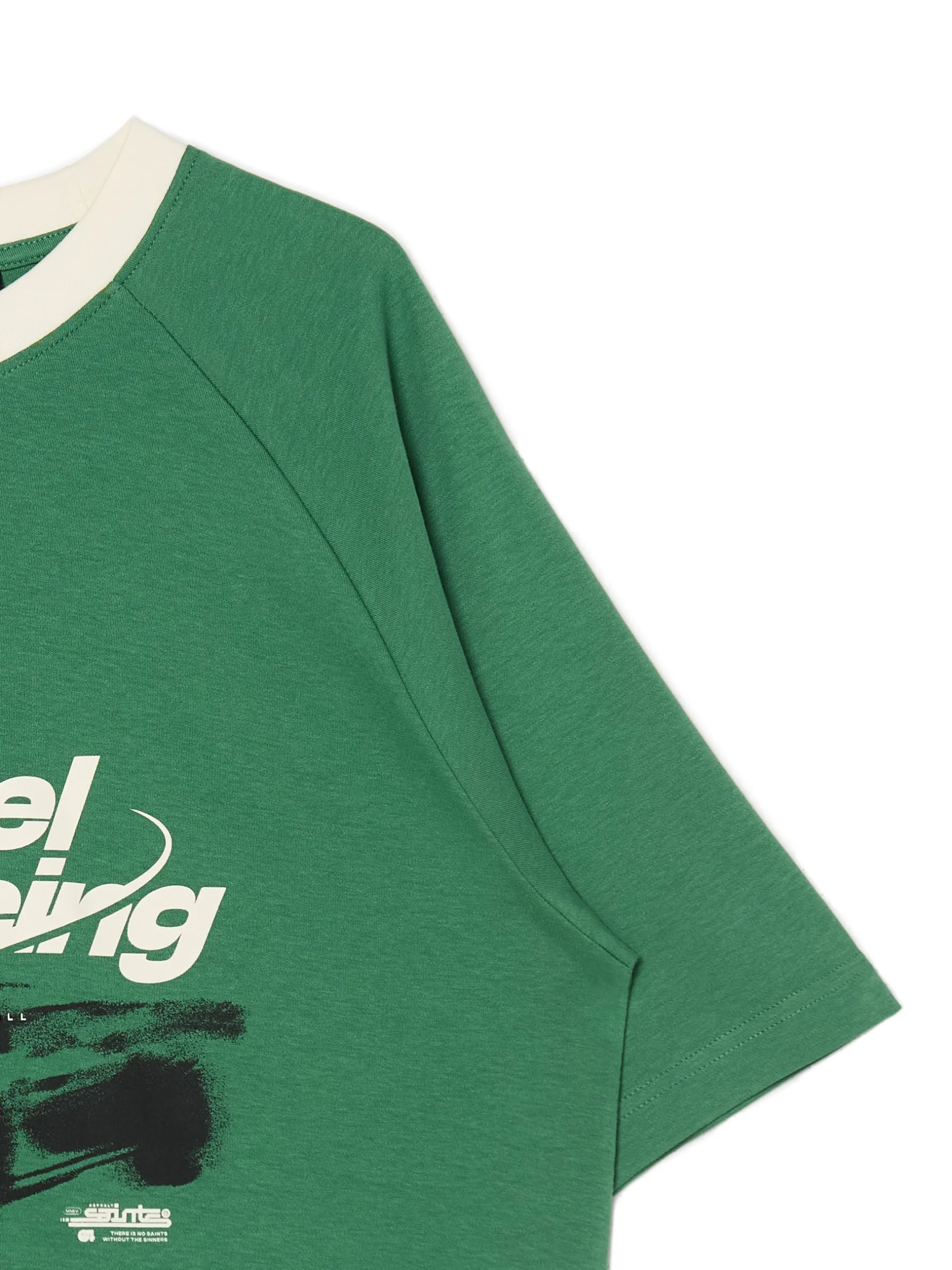 Cropp Koszulki*Zielona koszulka z nadrukiem zielony