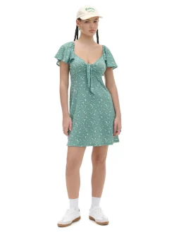 Cropp Sukienki, Kombinezony*Zielona sukienka mini w stokrotki zielony