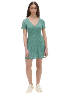 Cropp Sukienki, Kombinezony*Zielona sukienka mini w stokrotki niebieski