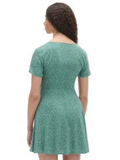 Cropp Sukienki, Kombinezony*Zielona sukienka mini w stokrotki niebieski