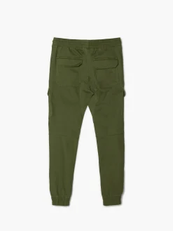 Cropp Spodnie*Zielone joggery z kieszeniami cargo zielony