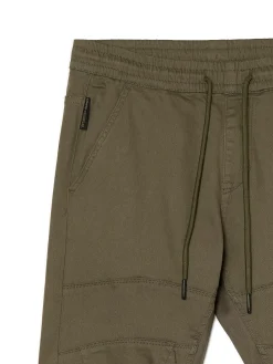 Cropp Spodnie*Zielone joggery z kieszeniami cargo zielony