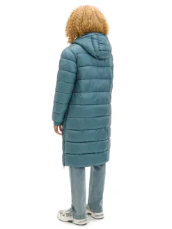 Cropp Kurtki, Płaszcze*płaszcz puffer z kapturem zielony