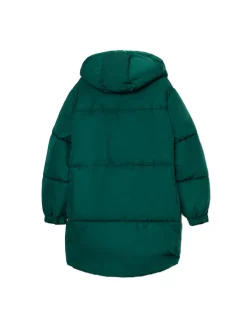 Cropp Kurtki, Płaszcze*pikowany płaszcz z kapturem zielony